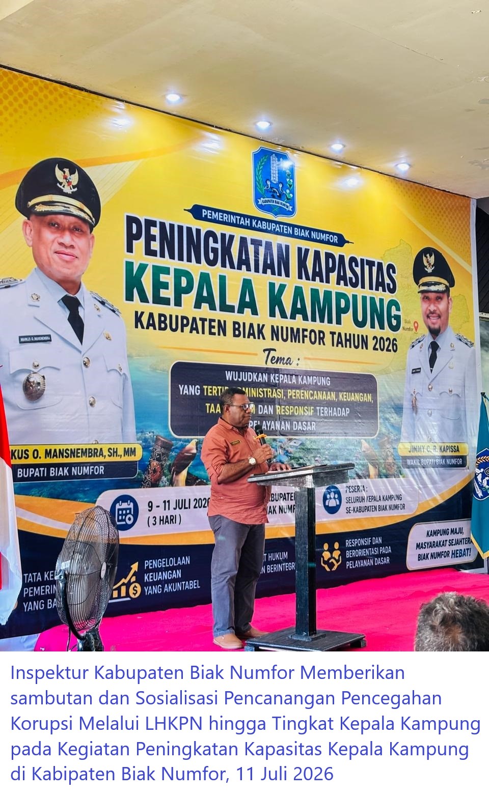 Pemkab Biak Numfor Canangkan Pencegahan Korupsi Melalui LHKPN Hingga Tingkat Kepala Kampung